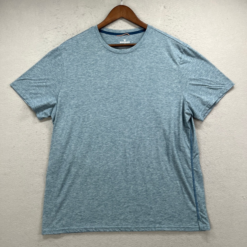 Bombas T-Shirt Mens XL Blue Short Sleeve Crew Neck Performance Athletic Preppy